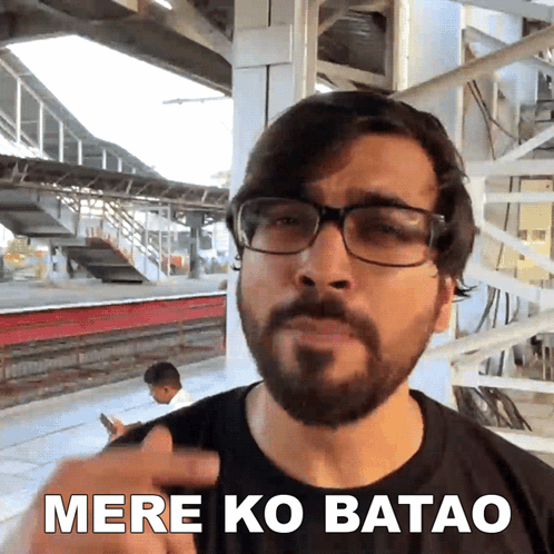 Man Wearing Glasses Saying Mere Ko Batao GIF
