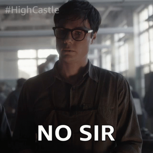 Man Wearing Glasses Saying No Sir