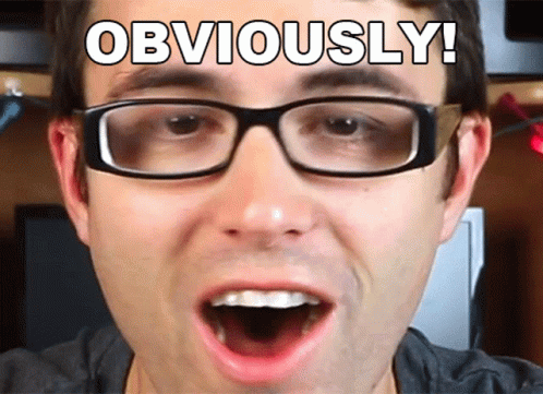 Man Wearing Glasses Saying Obviously