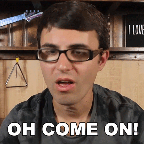 Man Wearing Glasses Saying Oh Come On