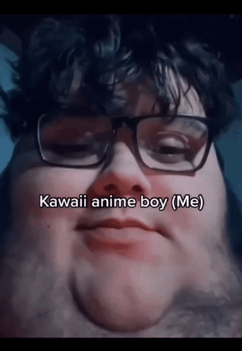 Man Wearing Glasses Says Kawaii Anime Boy GIF