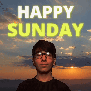 Man Wearing Glasses Sunset Happy Sunday