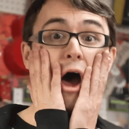 Man Wearing Glasses Surprised