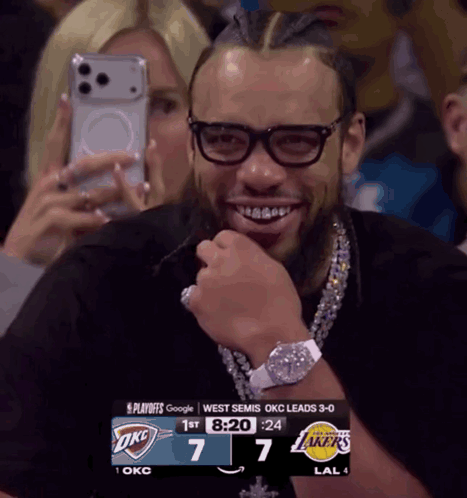 Man Wearing Glasses Watching Basketball