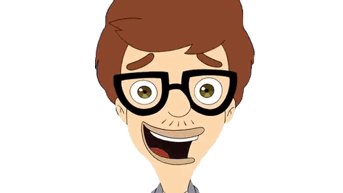 Man Wearing Glasses with Open Mouth