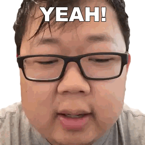 Man Wearing Glasses with Yeah on Forehead