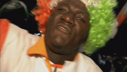 Man Wearing Green Wig GIF