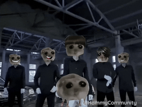 Man Wearing Hamster Mask Dance Arm Body Swing GIF