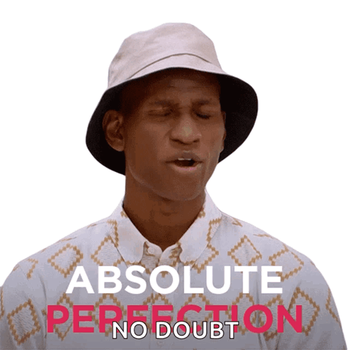 Man Wearing Hat and Absolute Perfection Shirt