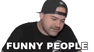 Man Wearing Hat and Funny People Shirt