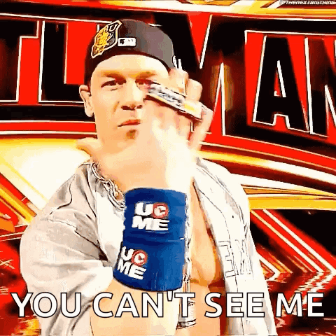 Man Wearing Hat and Wristbands with You Can't See Me