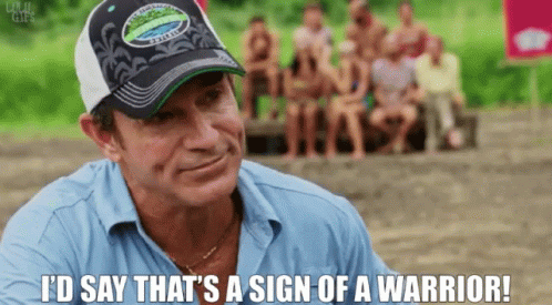 Man Wearing Hat Saying Sign of a Warrior