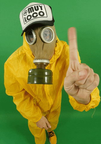 Man Wearing Hazmat Cancels Something GIF