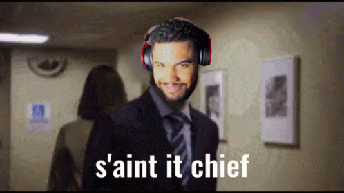 Man Wearing Headphones Aint It Chief GIF
