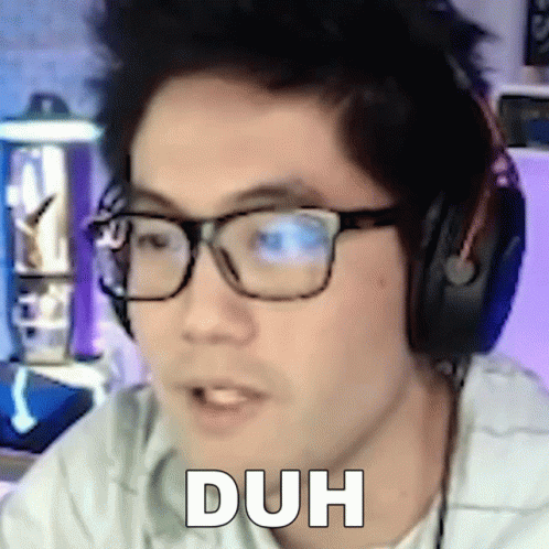 Man Wearing Headphones And Glasses Says Duh GIF