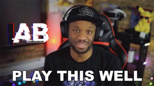 Man Wearing Headphones And Hat Saying Play This Well GIF