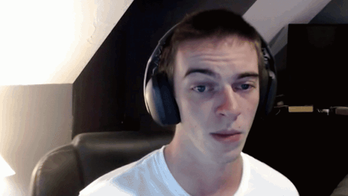Man Wearing Headphones And White Shirt GIF