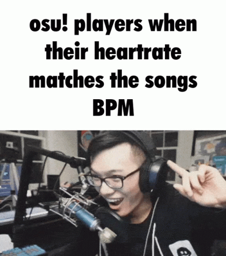 Man Wearing Headphones at Microphone Saying Osu Players Heartrate Matches Son