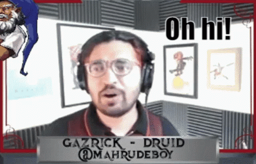 Man Wearing Headphones Gazrick Druid Sign
