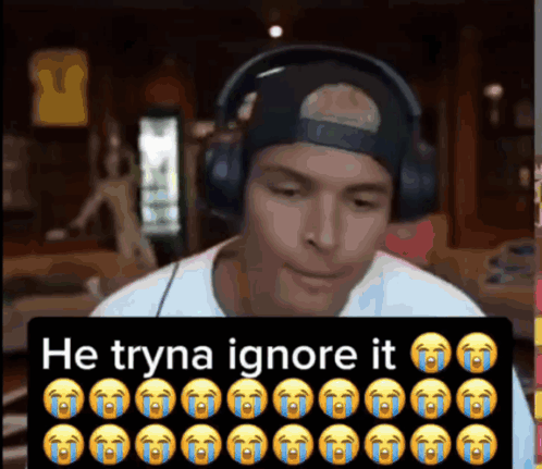 Man Wearing Headphones He Tryna Ignore It