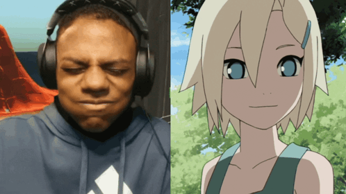 Man Wearing Headphones Next to Blonde Girl