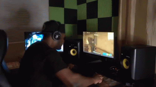Man Wearing Headphones Playing Game GIF
