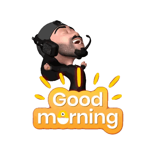 Man Wearing Headphones Saying Good Morning