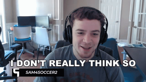 Man Wearing Headphones Saying I Don't Think So GIF