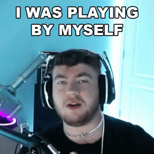 Man Wearing Headphones Saying I Was Playing Alone GIF