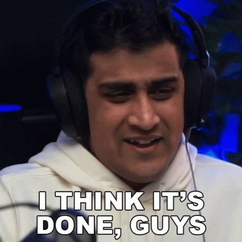 Man Wearing Headphones Saying Its Done