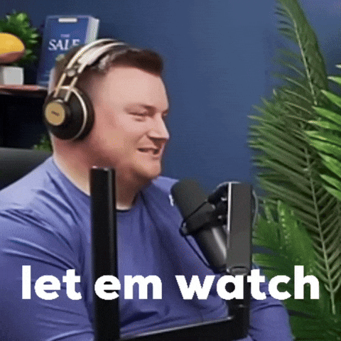 Man Wearing Headphones Saying Let Em Watch GIF