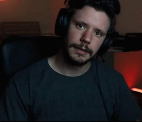 Man Wearing Headphones Saying No Sir