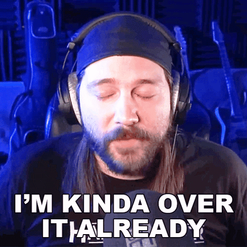 Man Wearing Headphones Saying Over It GIF