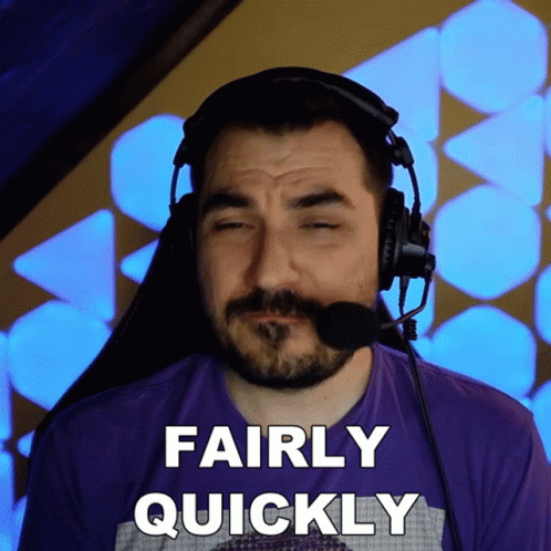 Man Wearing Headphones Saying Quickly