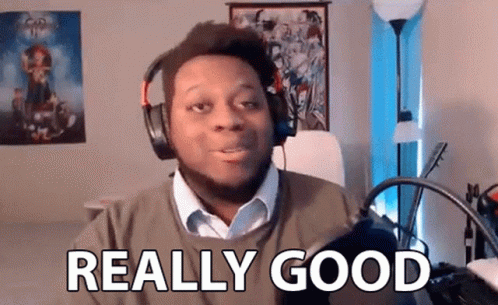 Man Wearing Headphones Saying Really Good GIF