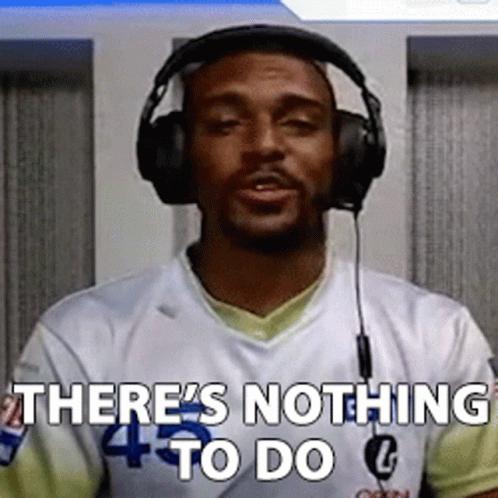 Man Wearing Headphones Saying There's Nothing to Do