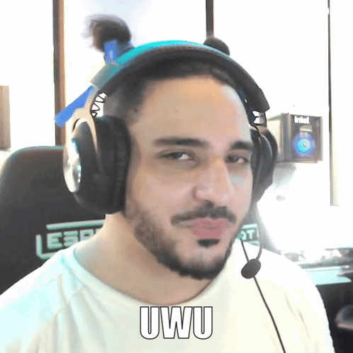 Man Wearing Headphones Saying Uwu GIF