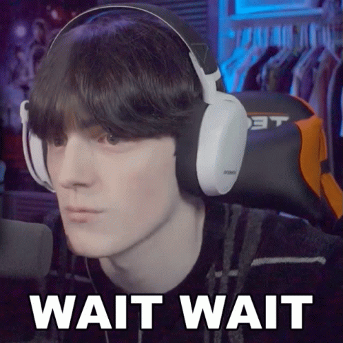 Man Wearing Headphones Saying Wait Wait GIF