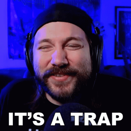 Man Wearing Headphones Says Its a Trap