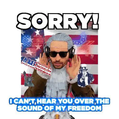 Man Wearing Headphones Sorry I Can't Hear You