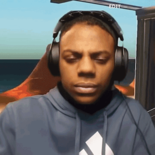 Man Wearing Headphones With Edit