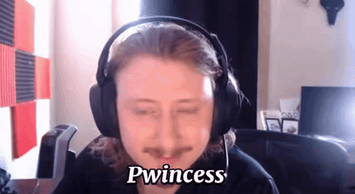 Man Wearing Headphones With Pwinces GIF