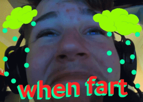 Man Wearing Headphones With When Fart GIF