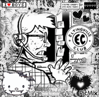Man Wearing Headset And Hello Kitty GIF