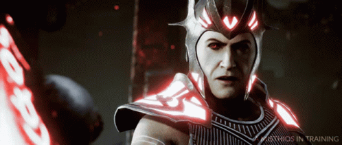 Man Wearing Helmet With Red Eyes and Mythos in Training