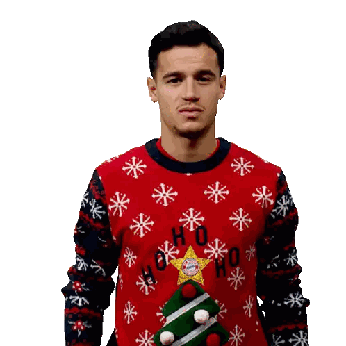 Man Wearing Ho Ho Ho Sweater