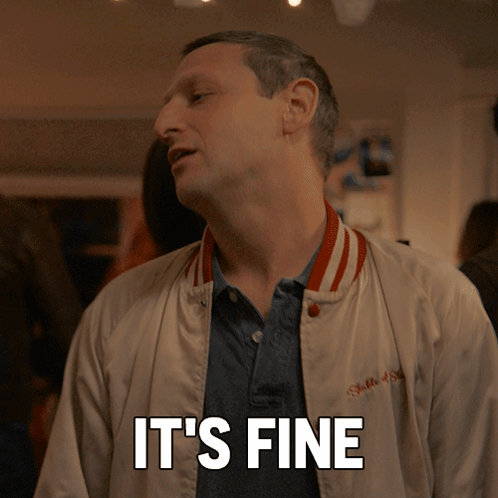 Man Wearing Jacket Saying It's Fine