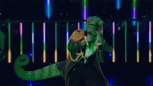 Man Wearing Lizard Costume Dancing GIF