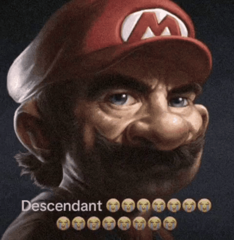 Man Wearing Mario Hat Saying Descendant