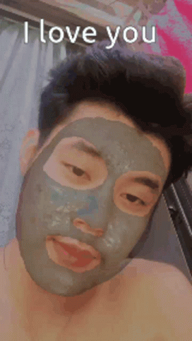 Man Wearing Mask Saying I Love You GIF